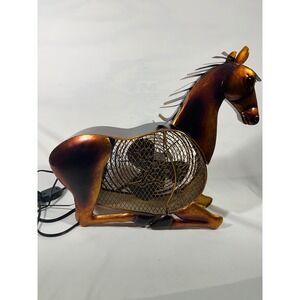 Deco Breeze Figurine Fan DBF0334 Horse Design Tabletop Fan Bronze Gold Metal